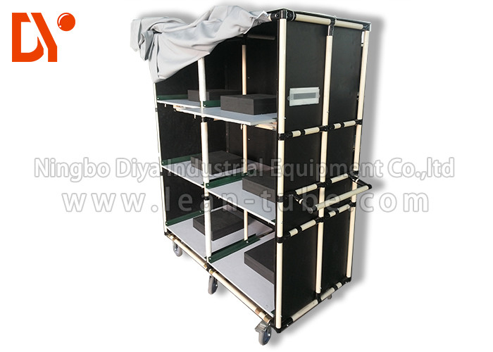 Automobile Workshop Tool Trolley Cart , Hand Push Workshop Trolley Cart