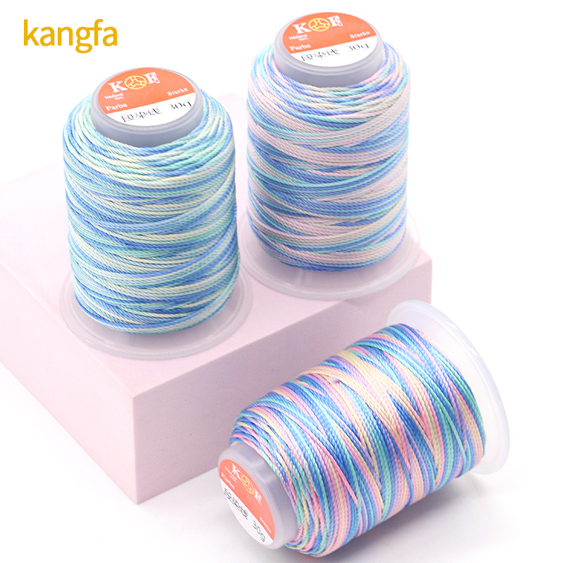 30g 15ply Spun Polyester Thread for High Tenacity Rainbow Weaving Crafts from Supply