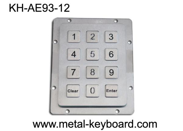 IP65 Waterproof Ruggedized Metal Keypad 12 Keys Industrial Stainless Steel