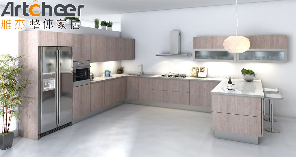 Laminated Kitchen Cabinet Modern Modular Design Ready Assemble U Shape