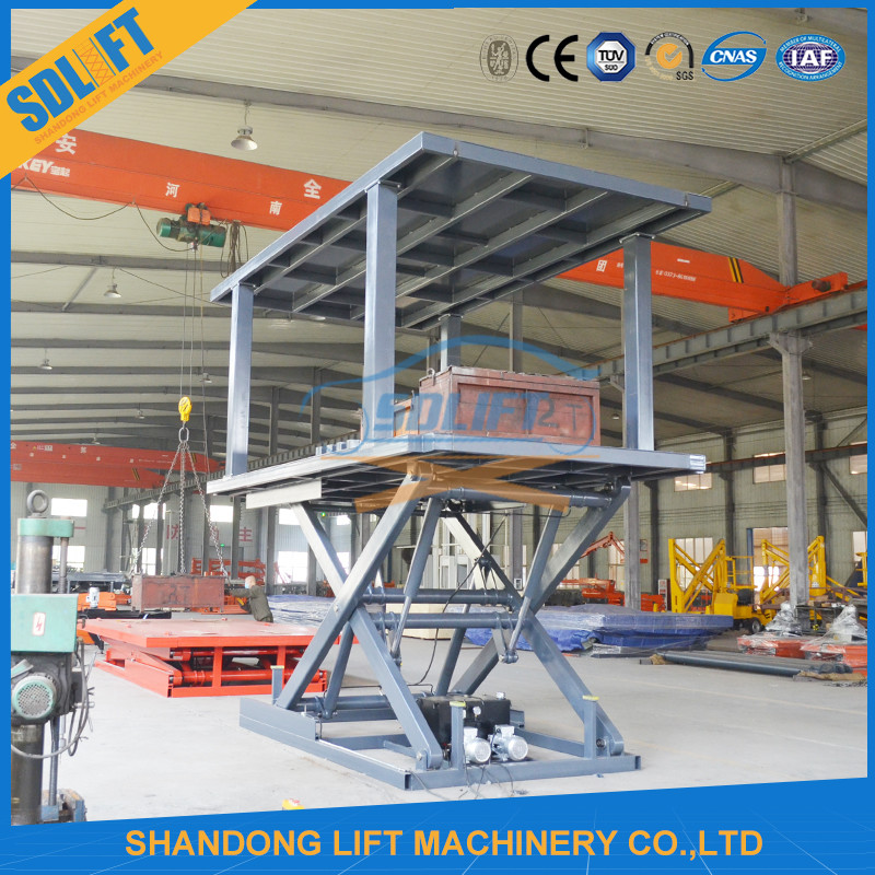Automotive Hydraulic Scissor Lift For Basement Garage Parking 1 Or 2 Cars