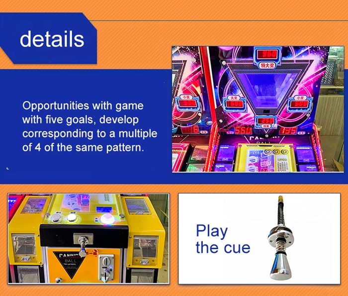 100W Coin Operated Amusement Arcade Machine Cannonball Kids Game Machine