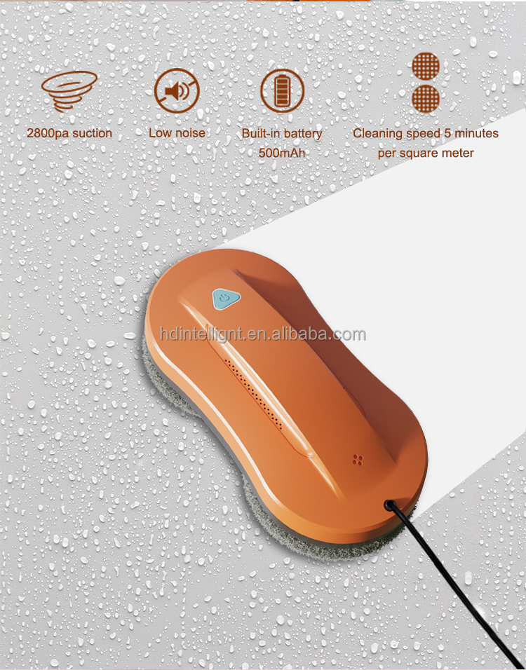 English Operating Language Intelligent Window Cleaner Robot with Speed 2800Pa Suction
