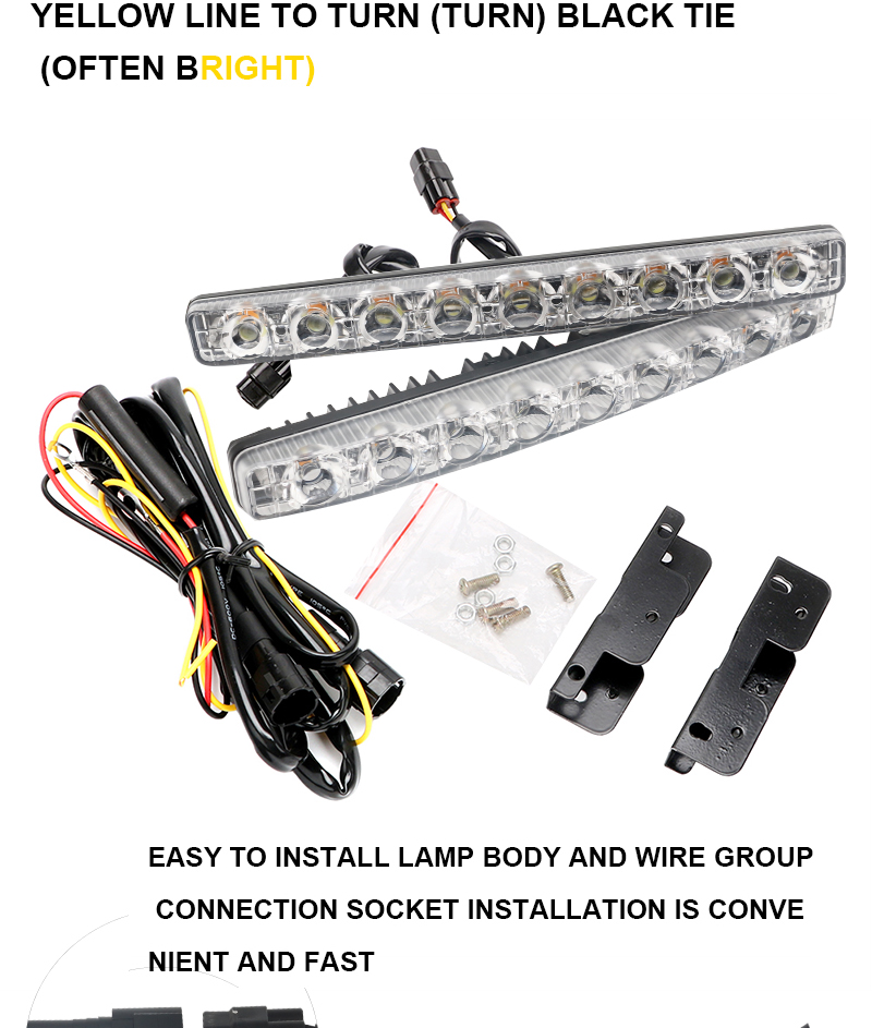 Aluminium Automobile Drl Car Headlight Led Tube Strip Two Color With ABS Lens