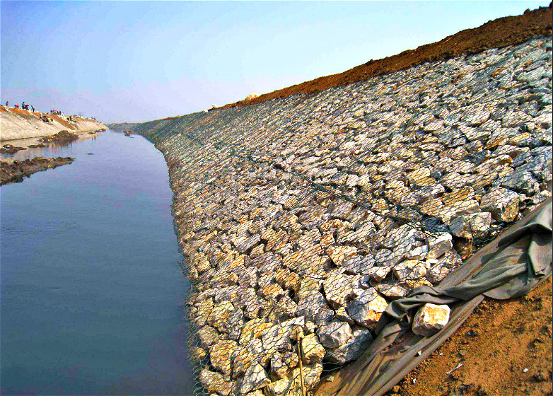 Erosion Control Galvanized Gabion Stone Fence ISO14001