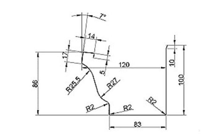 Steel Rain Gutter Roll Forming Machine , Gutter Making Machine Unique Designed