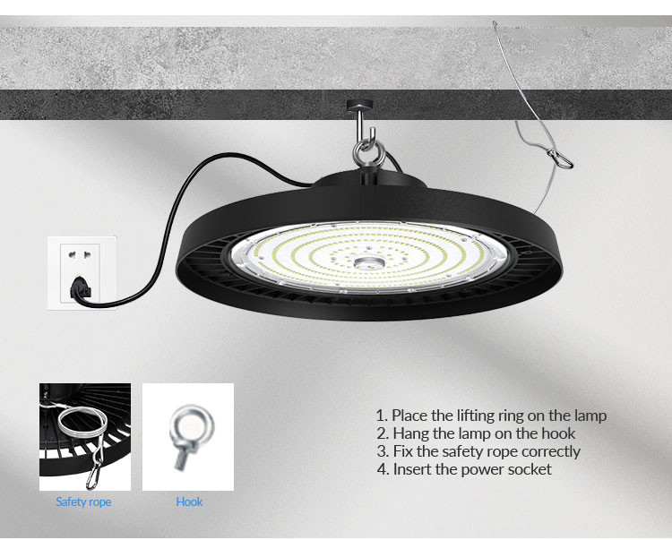 High CRI CCT Adjustable High Bay Led Lights 200w Commercial Dimmable High Bay Lights