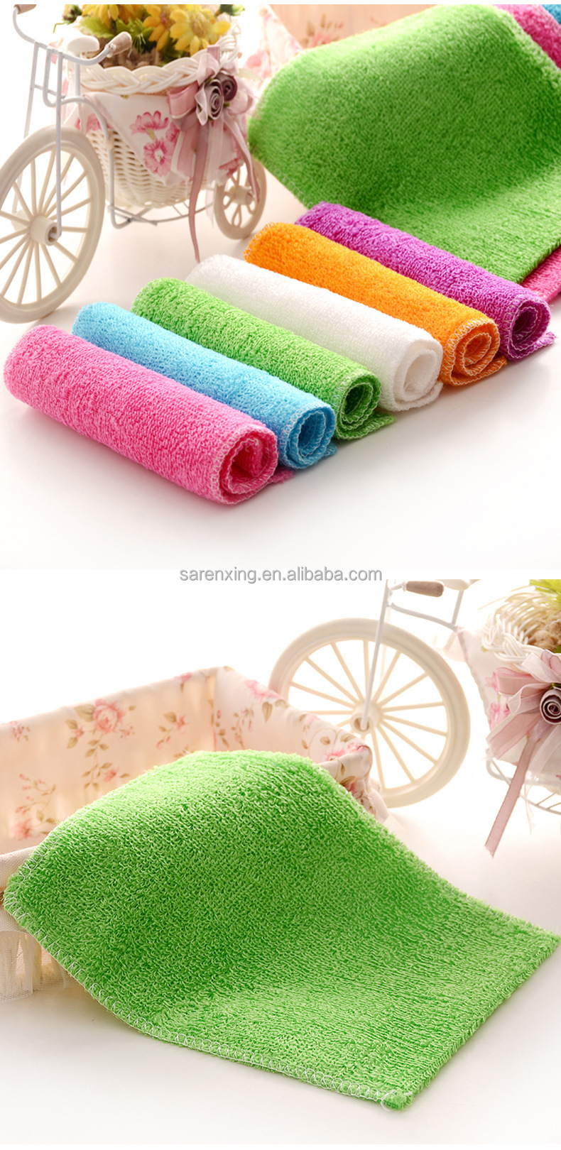 Rectangle Microfiber Kitchen Cleaning Towel with Small Stripe Fabric and Customer Logo