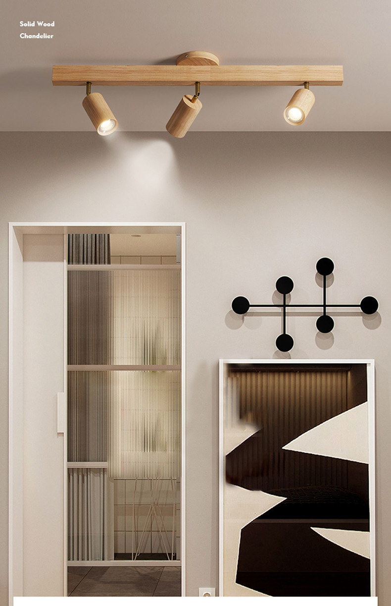 Wood Led Ceiling Lamp With Spot Lights For Living Room Bedroom Corridor Home track lighting(WH-WA-46)