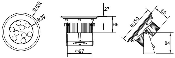 High Power IP68 LED Underwater Light , Scaffolding Underwater Pond LED Lights