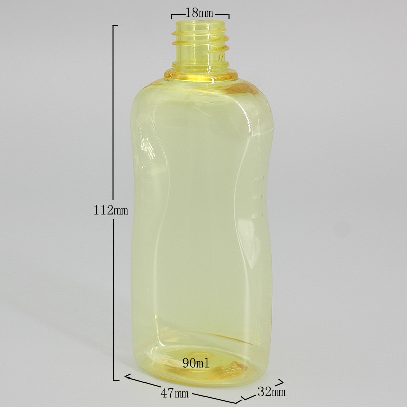 Transparent Light Yellow 90ml PET Plastic Spray Bottle
