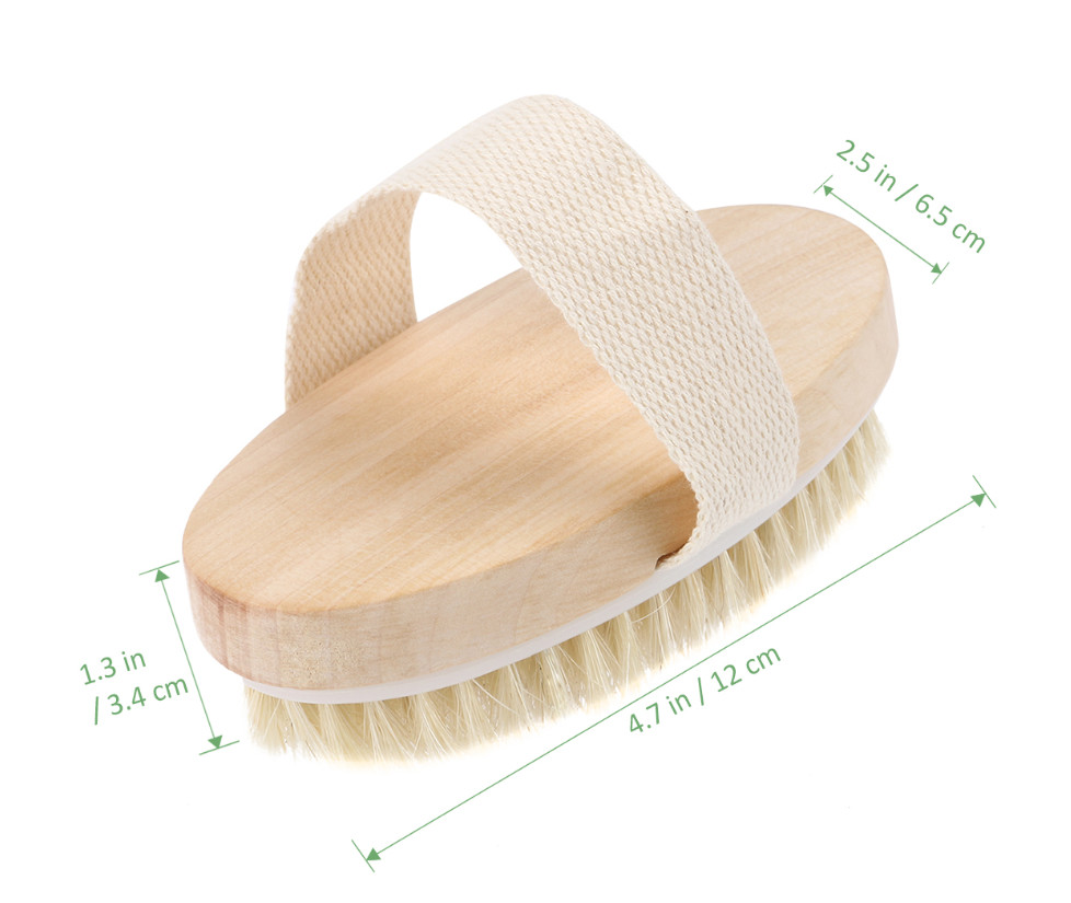 Spa Body Brush Soft Natural Bristle Shower Brushes Wooden Bath Shower Bristle Brush