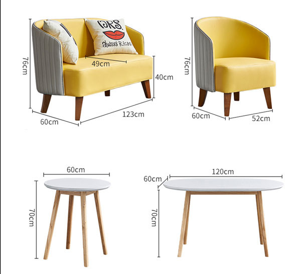Lounge Booth Seating Cafe Dining Chair Sofa Stripe Fresh 52x60x75cm