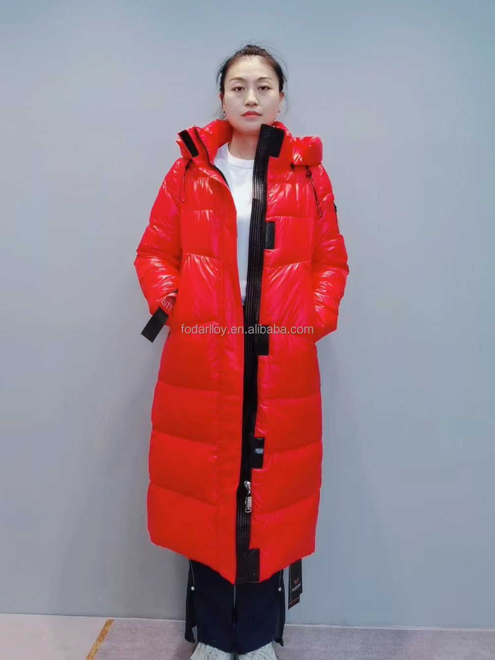 FODARLLOY F21300 Ladies Warm Hooded Cotton-padded Clothes Women Slim Long Winter Jackets Women Coats