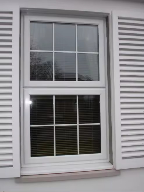 Single Double Glaze UPVC PVC Vinyl Single Hung Window