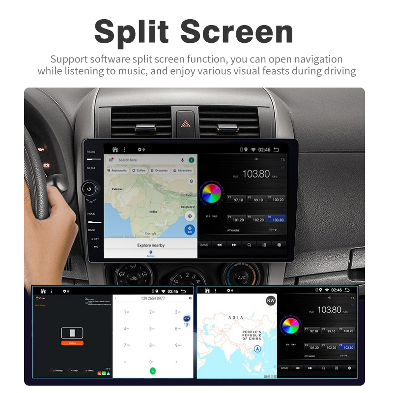 3G/4G Sim Card Connection Universal 9" QELD Car Radio with Apple Carplay and Android Auto