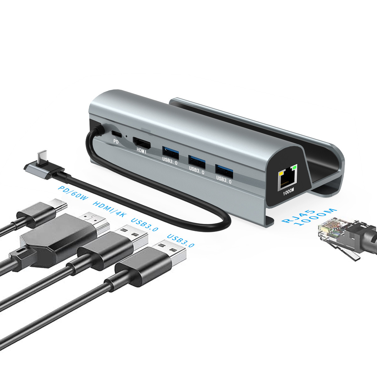 Fast Data Transfer Type C USB Hub with TF/SD Card Reader for Easy Carry