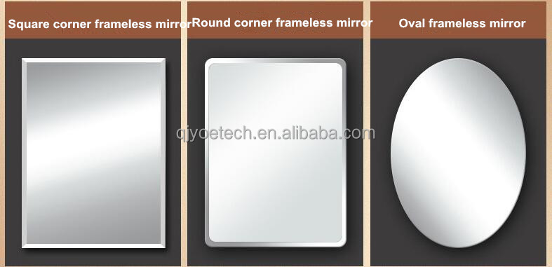 Modern Irregular Shape Silver Glass Mirror for Bathroom Living Room Decorative Accent