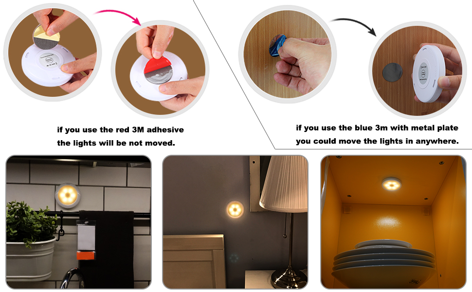 Magnet Attach 3W Battery Operated Sensor Night Light / 80*26MM Under Cabinet Touch Lights