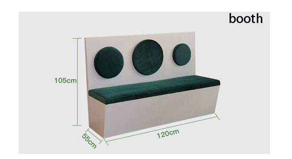 Bespoke Banquette Seating Commercial Booth Seating Dining Room Dubai 120x55x105cm