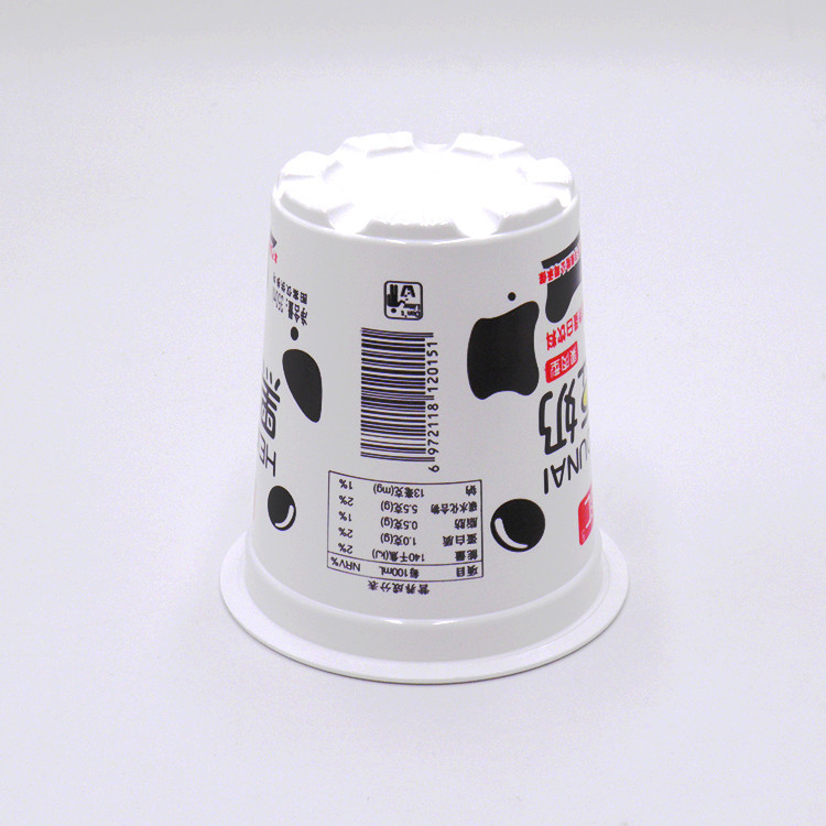 Food grade plastic cups 100ml customized plastic yogurt milk drink cup with aluminum foil lid