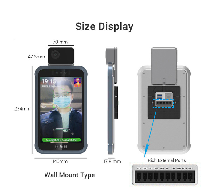 Desktop Thermal Face Recognition Device Measuring Body Temperature Detection Free SDK