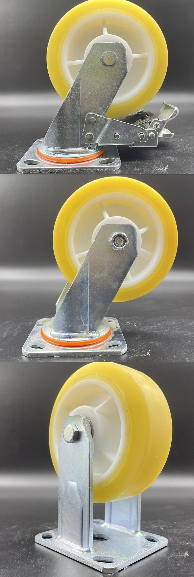 New Products Yellow Transparent TPR Heavy Duty Swivel Lock Caster Wheel