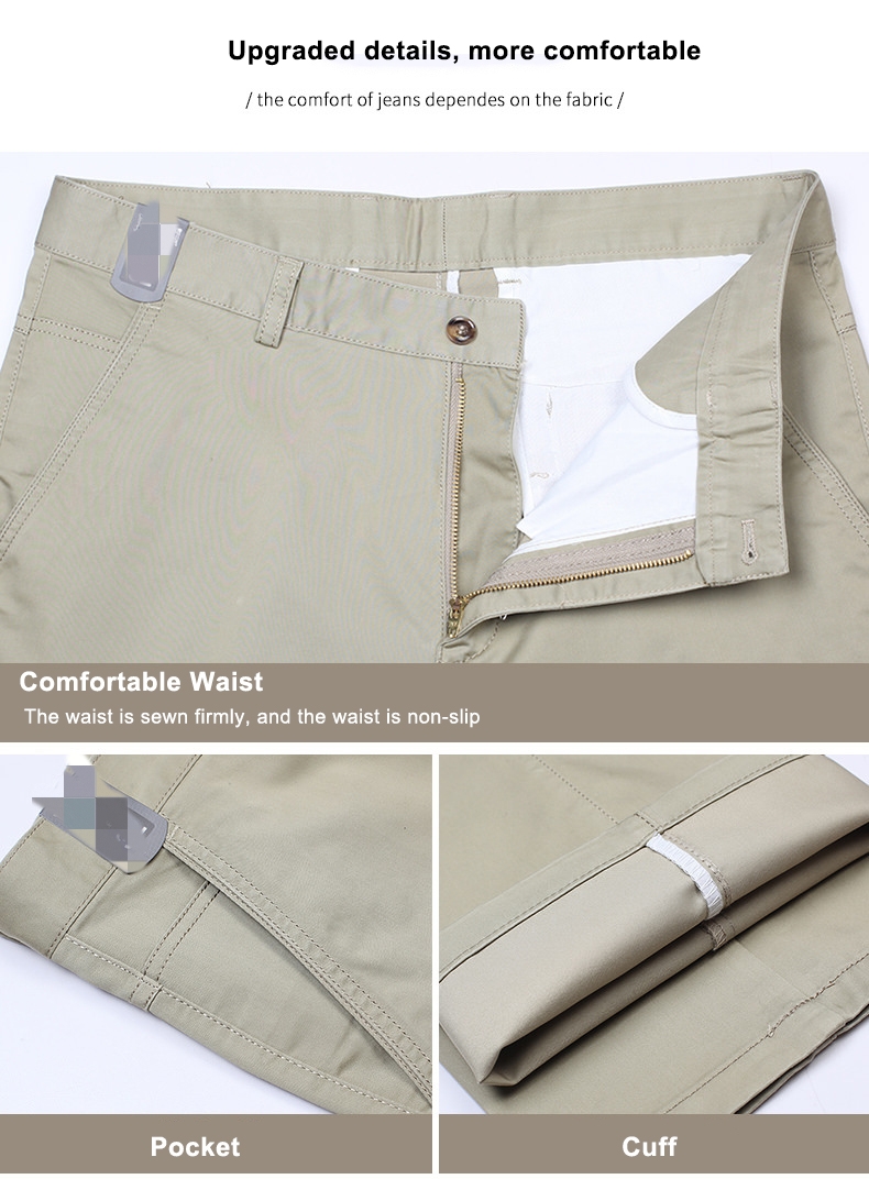 Men's Regular Fit Low Smart Side Pocket Dress Pant Suits with Straight Leg in Khaki