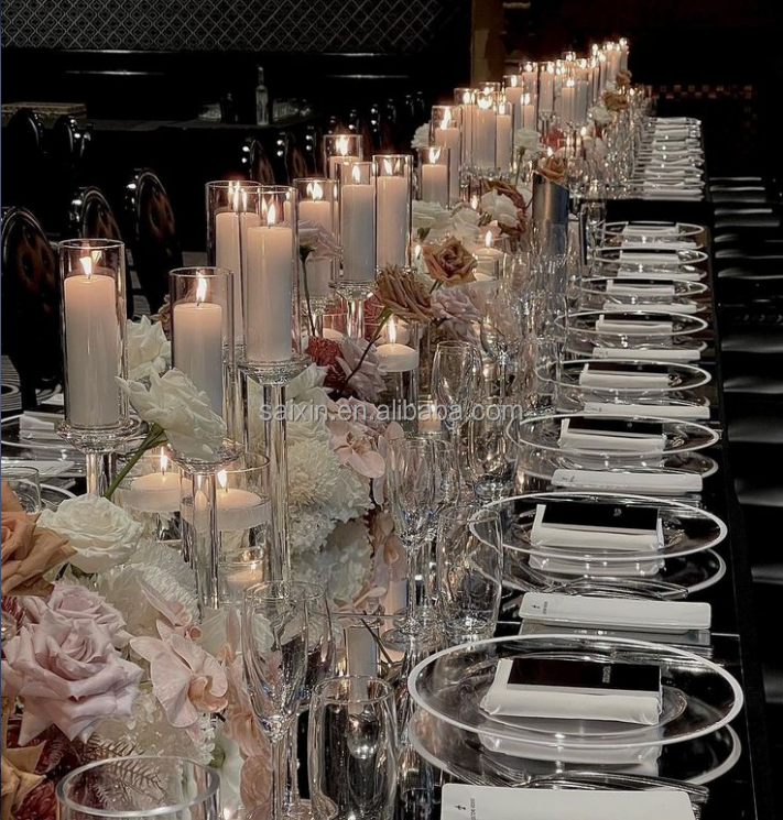 Chic design gold metal 3 pcs set single candlestick holder for event top decoration