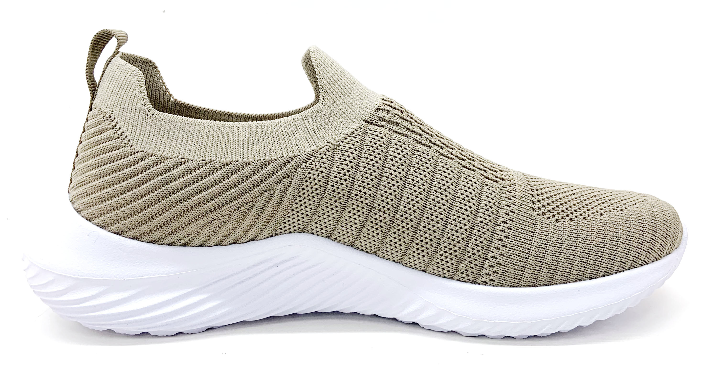Comfortable Ladies Pull on Sneakers With Textile Lining Rubber Sole