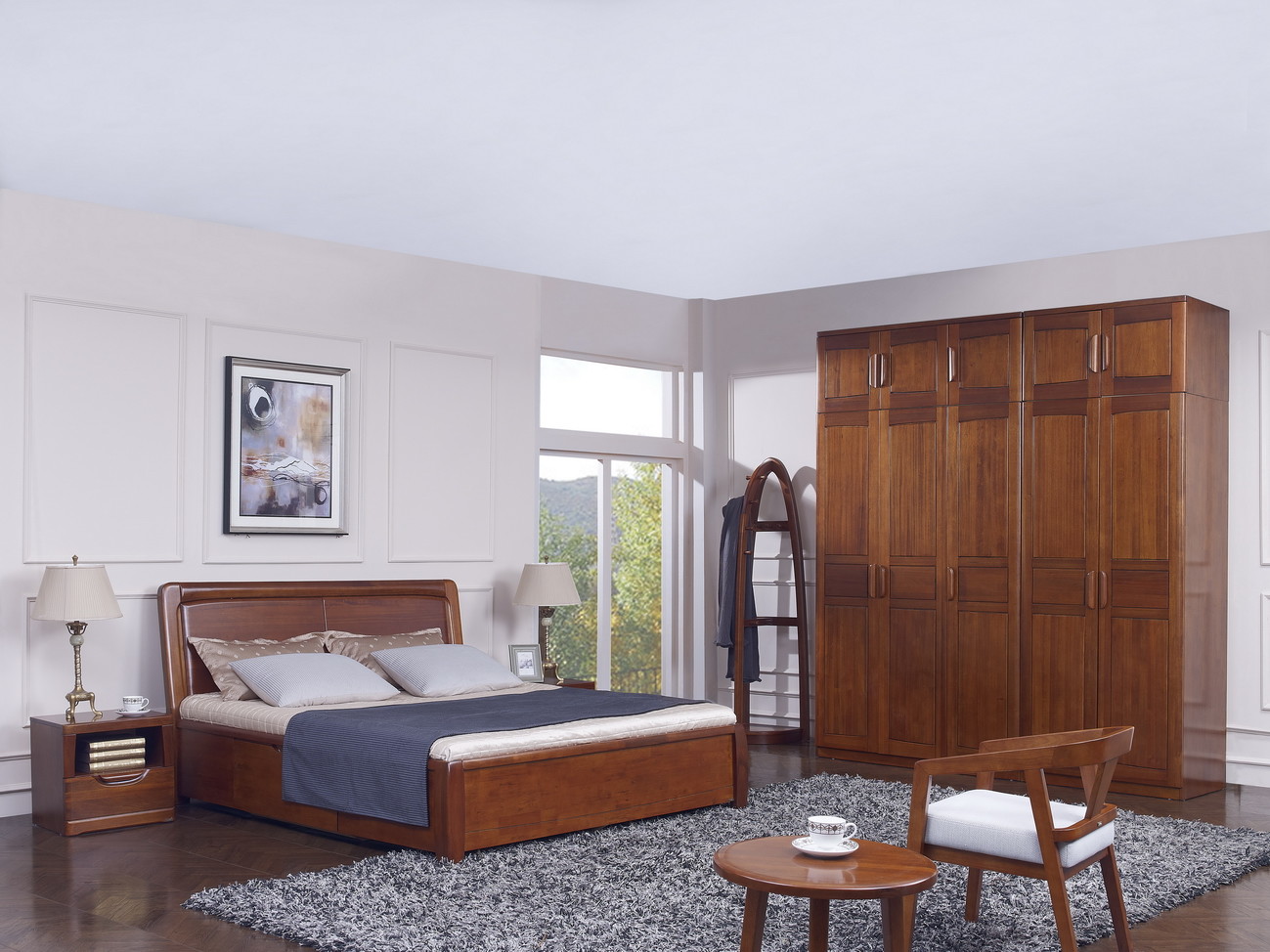New design Nanmu Solid wood Bedroom furniture set By ISO9001 and FSC china good factory to sell high end quality