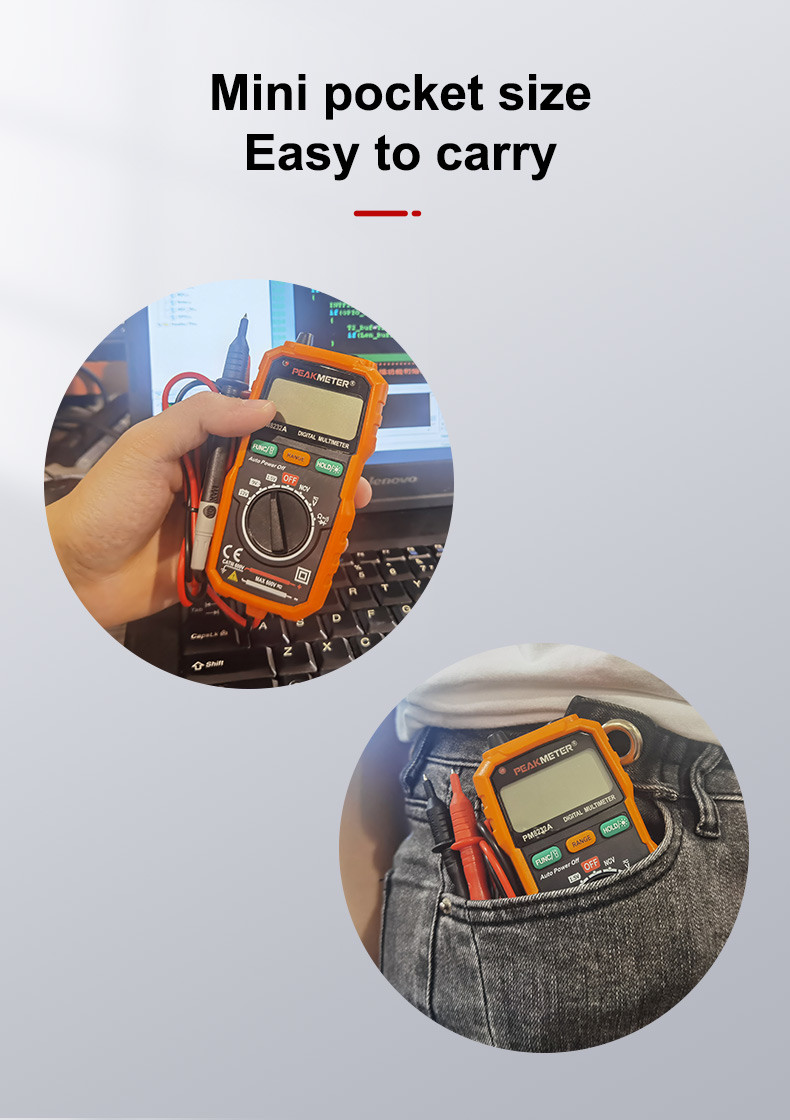 1.5V 9V 12V Battery test Portable mini Auto Range Digital Multimeter NCV detection 600V AC/DC Voltage