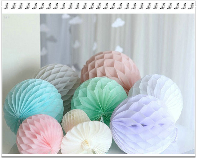 Party Decoration colorfull Tissue Paper Honeycomb Balls,Diamonds Peach,Bauble