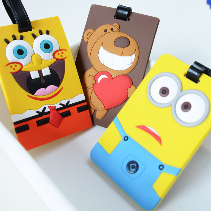 Custom Cartoon Silicon Luggage Tag, OEM Rubber Luggage Tag