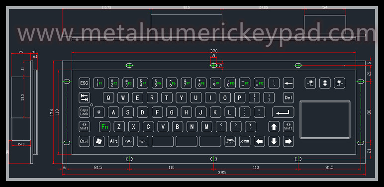 304 Stainless Steel Industrial Metal Keyboard CE FCC RoHS Certification