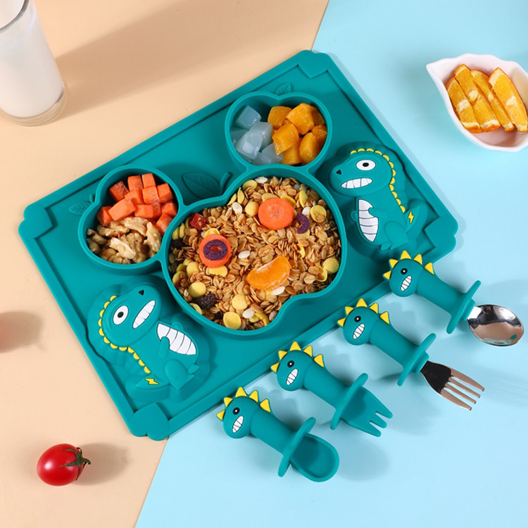 Food Grade Silicone Baby Tray Custom Feeding Plates And Bowls PPA PVC Free