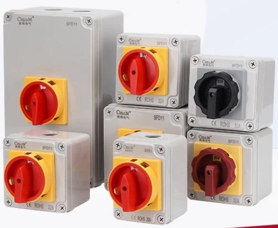 40A 50A 63A Load Isolation Switch Rotary Cam Switch 220V 230V Enclosed Switchgear