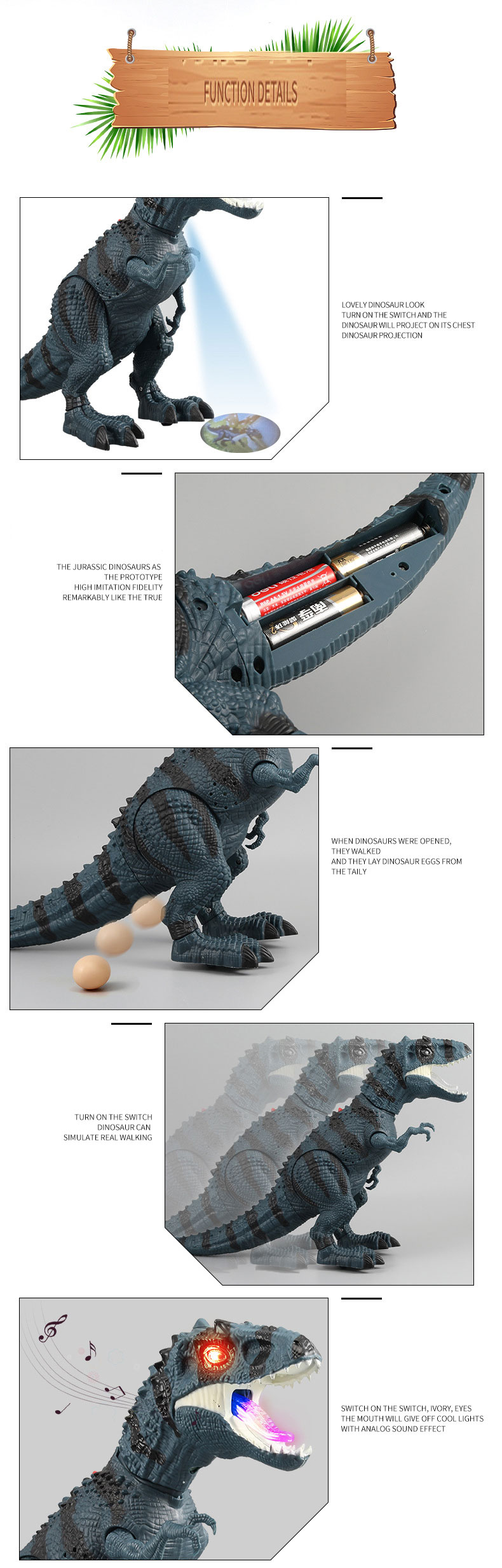 Projection Egg Laying Dinosaur Model Great for Unisex and Children Aged 2 to 4