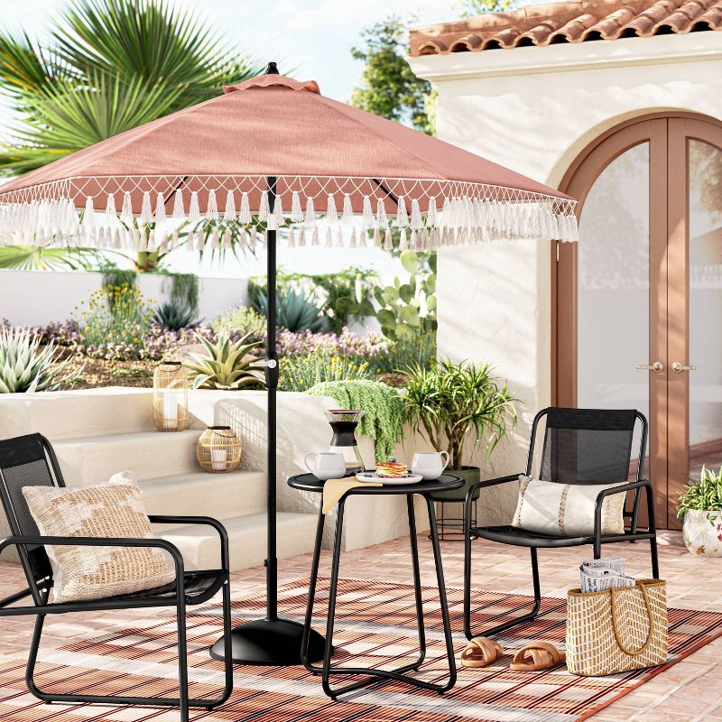 AJUNION 3pc Metal Patio Bistro Set Perfect for Garden Sofa and Balcony Furniture