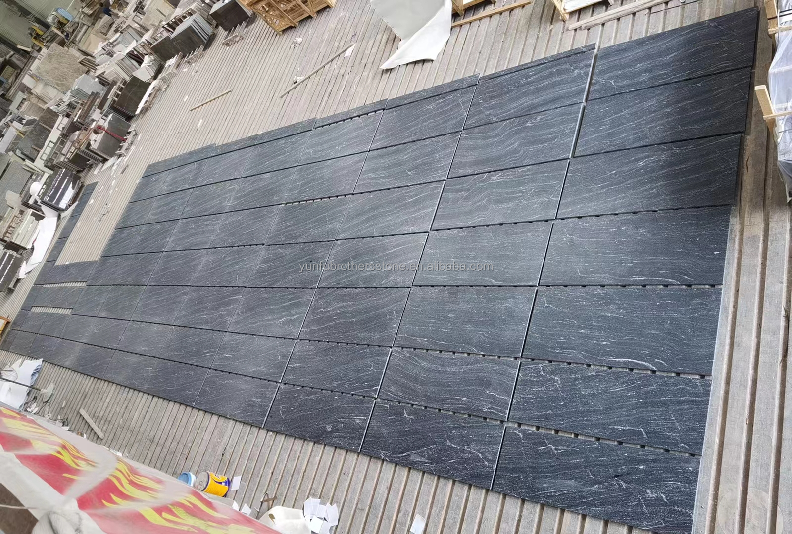 Via Lattea Black Granite Honed Cut-to-Size Tile for Classic and Elegant Floor Pattern