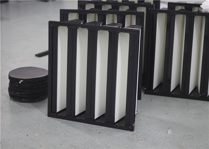 Custom V Bank Shape Industrial Hepa Filter High Dust Holding Capacity