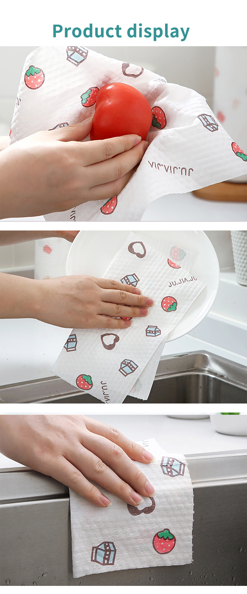 30gsm Breathable Polyester Spunlace Nonwoven Fabric High Water Absorbent Rag Roll