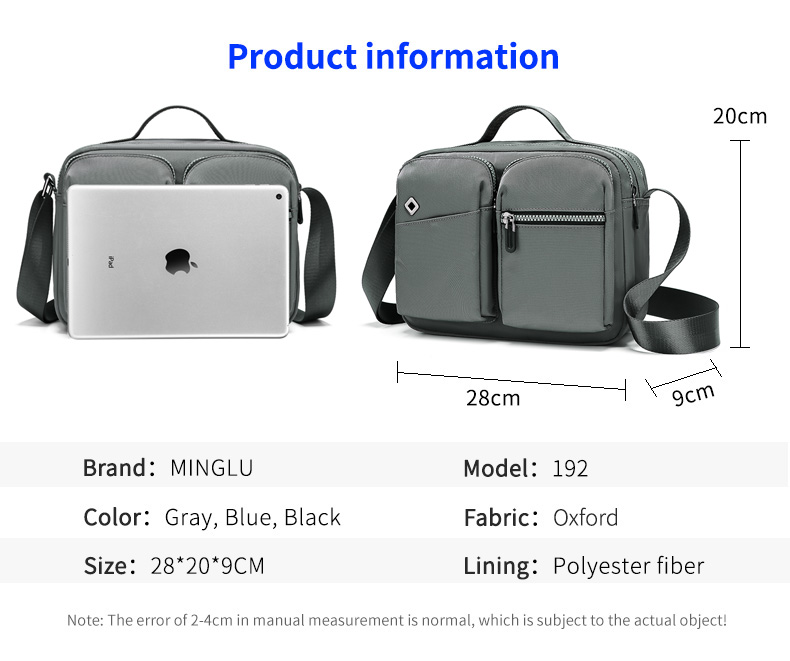 Oem Polyester Oxford Material Mens Waterproof Sling Bag Customised