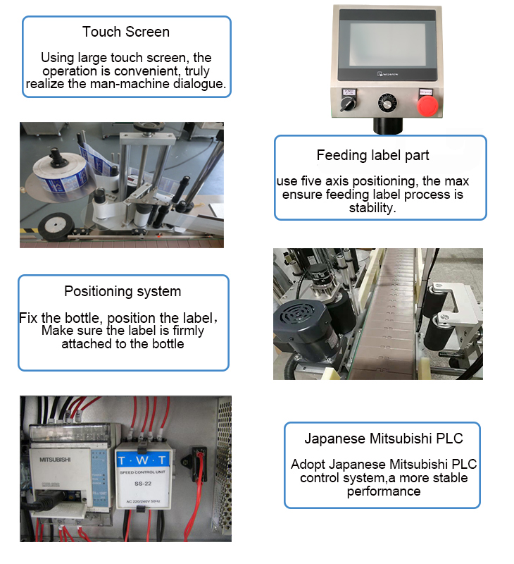 High Speed Date Printer Automatic Bottle Labeler Machine 60 Bottles/Min Capacity