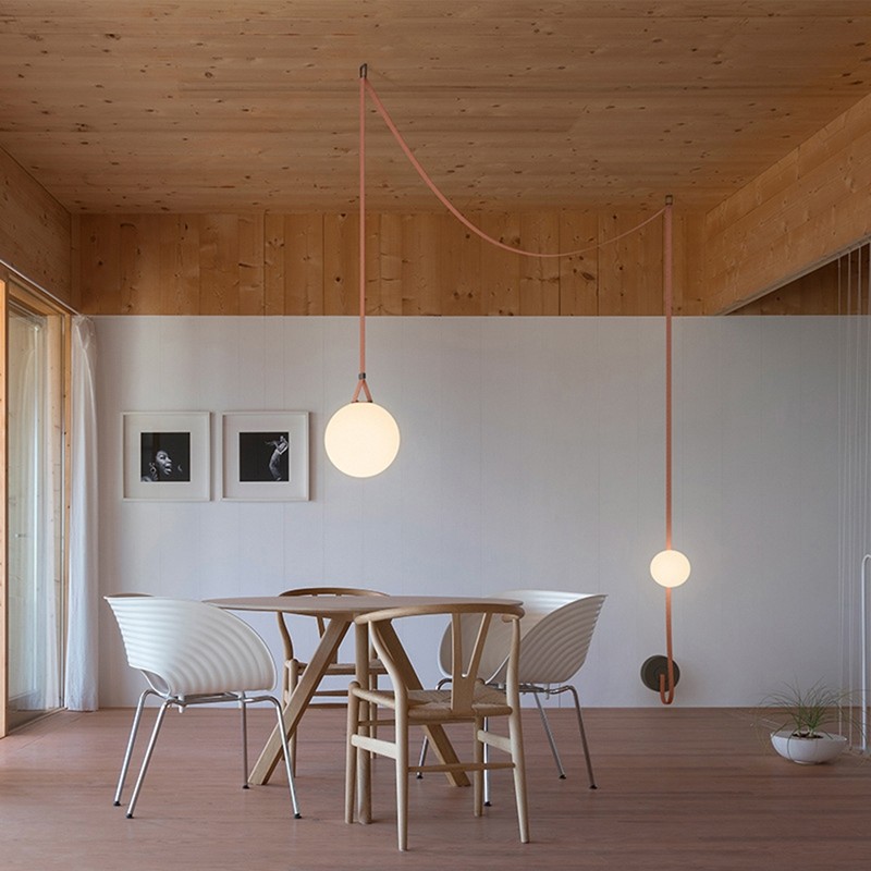 Minimalist Duplex Floor Wabi Sabi Style Designer Villa Belt Living Room Dining Room linear pendant lighting(WH-AP-560）