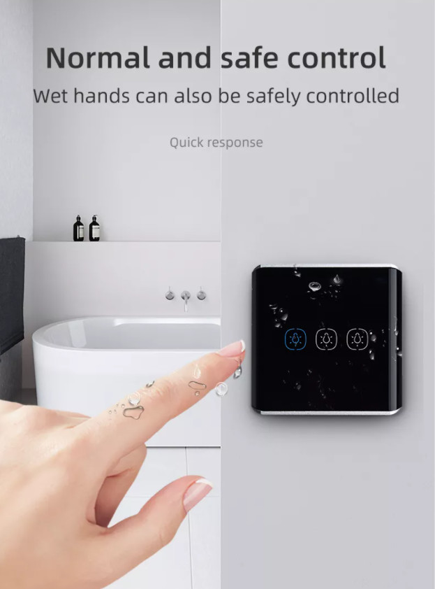 Smart Home Voice Control Eu Us Smart Wifi Wall Touch Switch 1/2/3 Gang Glass Panel Fan Light Switch Smart Home