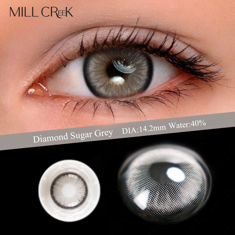Yearly Sweety Natural Prescription Grey Colored Contacts For Dark Skin