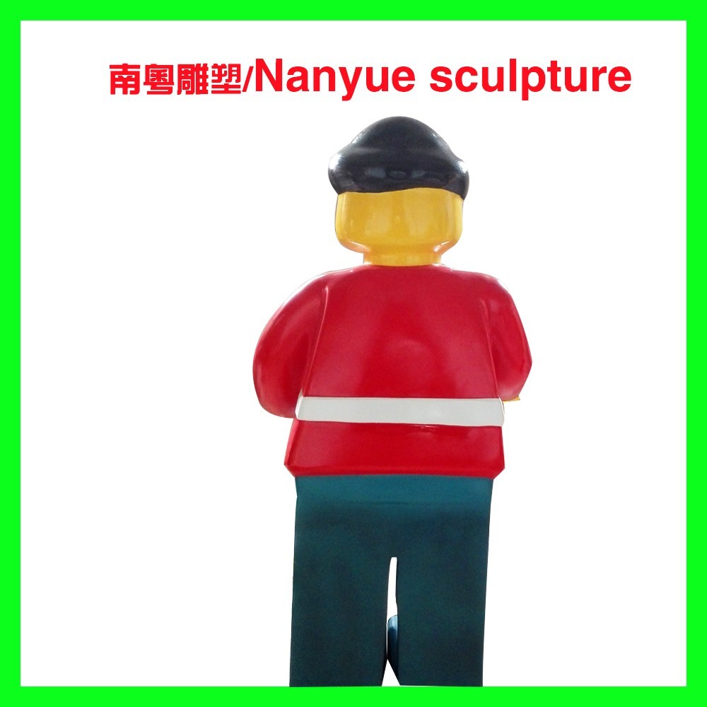 cartoon statue lego character statue life size colorful as decoration model in children amusement garden