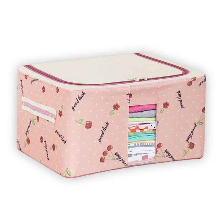 Clothes ODM Fabric Storage Boxes With Lids Metal Frame Breathable Dustproof