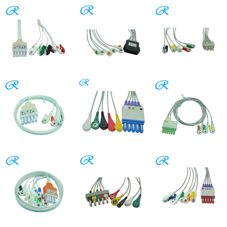 Compatible Schiller Ecg Cable , Stable Performance Black Ge ECG Lead Wires